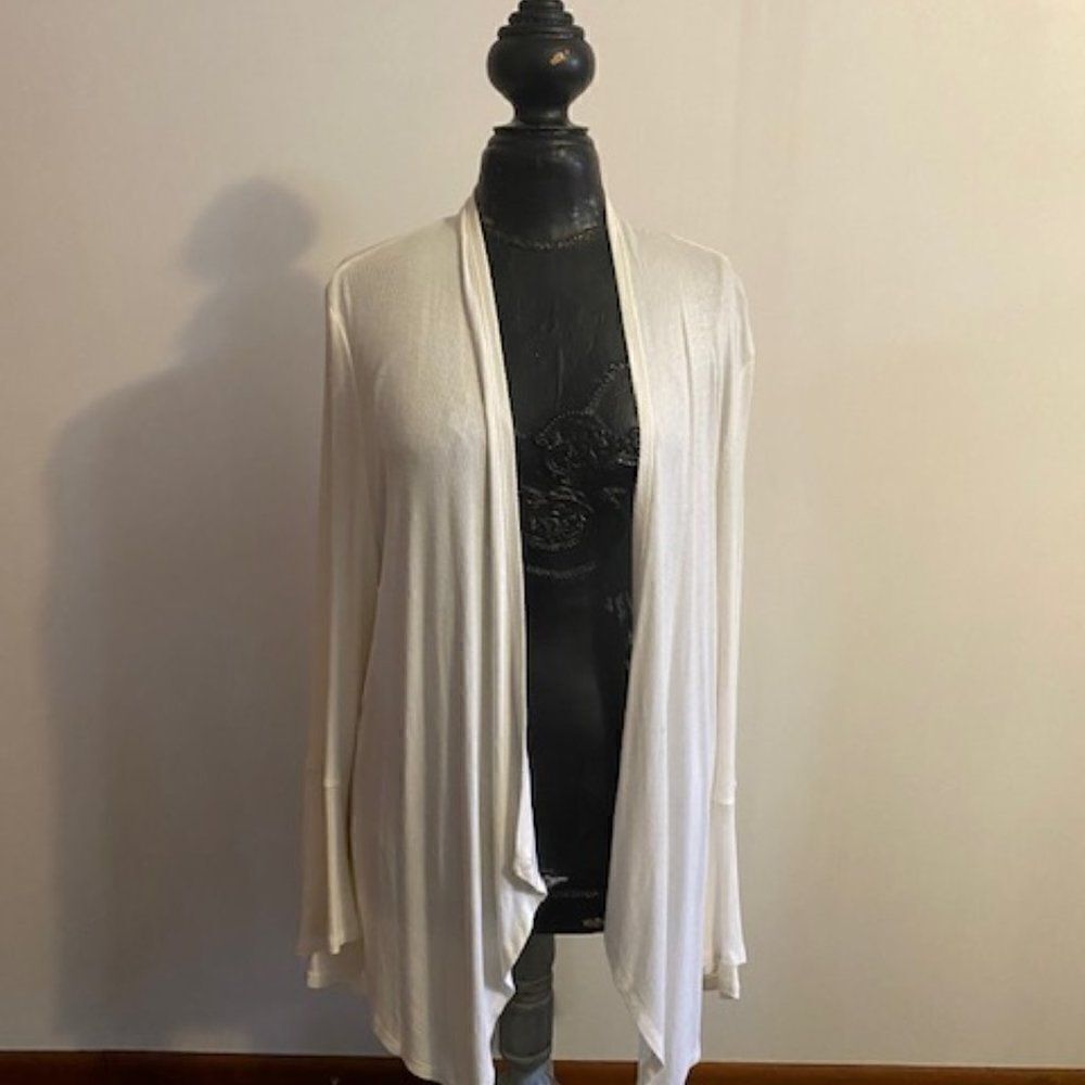 INC International Concept Cream open cardigan with bell sleeves, size XL